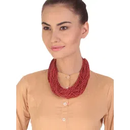 IMLI STREET Red Ethnic Tribal Handmade Resin Beaded Necklace-image-30