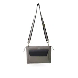 IMMRI Unisex Grey & Black Colourblocked Leather Laptop Bag-picture-41