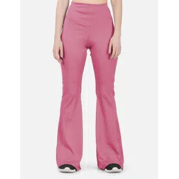 imperative by neu look Women Flared Pink Lycra Blend Trousers-picture-12