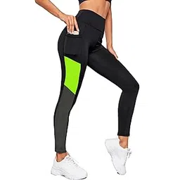 imperative Performance Workout Leggings for Women | Comfortable Workout Pants | Gym wear Tights Neon Green-picture-31