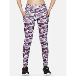 IMPERATIVE Women Burgundy & White Camouflage Printed Tights-picture-31
