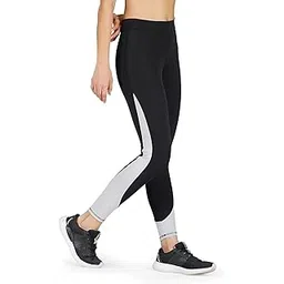 Imperative Women Quick Dry Gym Yoga Workout Sports Tights with Pocket | Outdoor Running Slim Fit Pants for Women | Women Leggings (Black Grey)-picture-10
