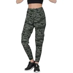imperative Women's Camouflage Quick Dry Stretchable Gym Yoga Workout Track Pants, Slim Fit with Cargo Pockets, 4-Way Stretch (in, Alpha, 2XL, Standard, Green Camouflage)-picture-12