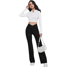 Imperative Women's Flared Fit High Rise Leggings Black Medium-picture-10