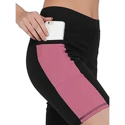 imperative Women's High Waist Athletic Shorts, Black and Pink, Compression Fit with Phone Pocket, Training and Cycling Activewear-picture-39