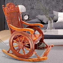 Imperial Wooden Art ® Brand Sheesham Handcrafted Wooden Rocking Chair | Wooden armrest Chair with Back Support for Living Room (100% Pure Sheesham Wood)-picture-25