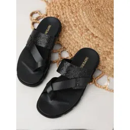 Imperio by Regal Men's Black Cross Strap Sandals-picture-46