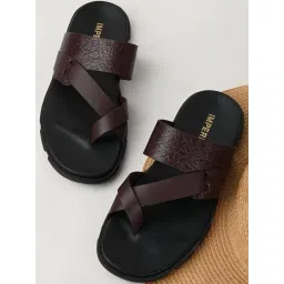 Imperio by Regal Men's Brown Cross Strap Sandals-picture-35