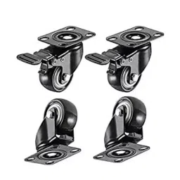 Implemental 4 Pcs Black Furniture Caster Wheels with 360˚ Top Plate 2 inch for Home & Office (Set of 3)-picture-22