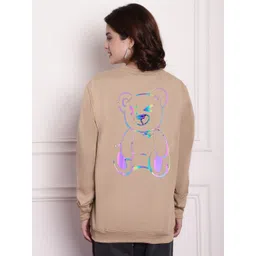 Imsa Moda Graphic Printed Round Neck Long Sleeves Fleece Oversized Pullover Sweatshirt-picture-28