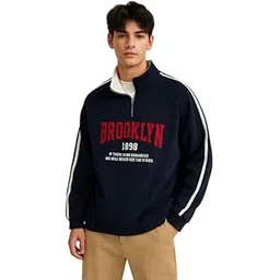 Imsa Moda Men's Collar Chain Cotton Fleece Sweatshirt | Warm Hoodie for Gym, Travel & Casual Winter Wear | Stylish & Comfortable Pullover-picture-24