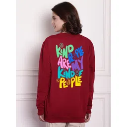 Imsa Moda Typography Printed Round Neck Fleece Oversized Sweatshirt-picture-30