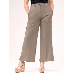 IN ANY MANNER Women Original High Waist Wide Leg Pleated Regular Trousers-picture-31