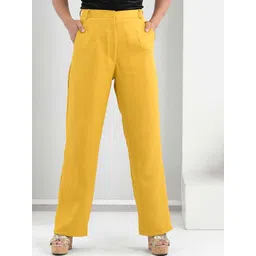 IN ANY MANNER Women Relaxed Straight Leg Straight Fit Pleated Trousers-picture-11
