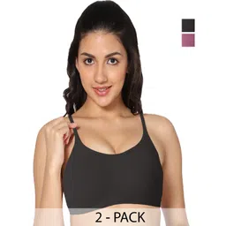 In Care Pack Of 2 Full Coverage Non Padded Cotton Workout Bra With All Day Comfort-picture-35