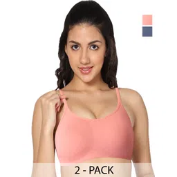 In Care Pack Of 2 Full Coverage Non Padded Cotton Workout Bra With All Day Comfort-picture-36