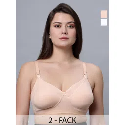 In Care Women Pack of 2 Full-coverage Light Padded and Non-Wired Cotton Maternity Bra-picture-27