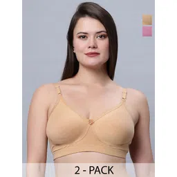 In Care Women Pack Of 2 Full Coverage Non Padded Cotton Bra-picture-23