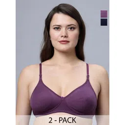 In Care Women Pack of 2 Full Coverage Non Padded Pure Cotton Everyday Bra-picture-29