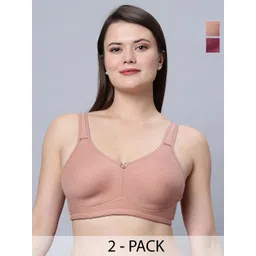 In Care Women Pack of 2 Solid Non Padded Underwired T-shirt Bra-picture-22