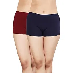 in care Womens Outer Elastic Boyshorts (Pack of 2) | Soft Cotton Stretch Underwear | Comfortable Everyday Fit | Breathable Reusable Washable Innerwear Shorts for Women & Girls-picture-11