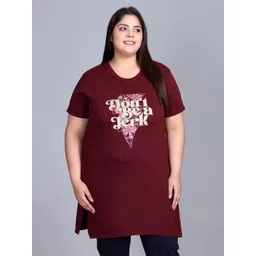 IN Love Women Plus Size Printed Cotton Lounge Tshirts-picture-55