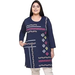 in love Women's Cotton Printed Full Sleeve Plus Size Kurta Long T-Shirt with Pocket-picture-35