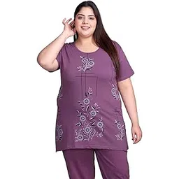 in love Women's Plus Size Cotton Mid Length Ethnic Print T-Shirt with Pocket-picture-18