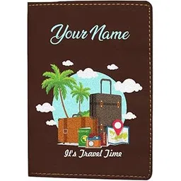 in voguish Customized Passport Cover for Men – Personalized Leather Passport Holder with Name | Travel Theme Design | Passport Wallet for Travel Lovers-picture-55