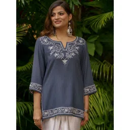 INAAYA JAIPUR Embroidered Chikankari Chikankari Kurti-picture-27