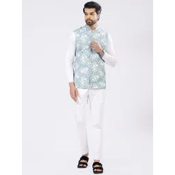 INAAYA JAIPUR Embroidered Pure Cotton Nehru Jacket-picture-29