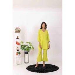 INAAYA JAIPUR Embroidered Pure Cotton Tunic With Palazzo Co-Ords-picture-20