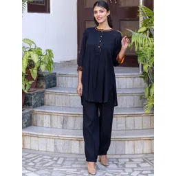 INAAYA JAIPUR Embroidered Pure Cotton Tunic With Trousers Co-Ords-picture-23
