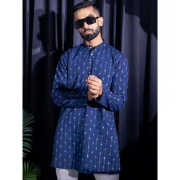 INAAYA JAIPUR Men Floral Thread Work Kurta-picture-16