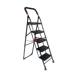 Inaithiram SL5SDLX 150kg 5 Step CRC Black Powder Coated Foldable Step Ladder with Anti Slip &a; Safety Clutch Lock-picture-45