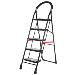 Inaithiram SL5SN 150kg 5 Step CRC Black Powder Coated Foldable Step Ladder with Anti Slip &a; Safety Clutch Lock-picture-44