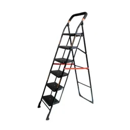 Inaithiram SL6SDLX 150kg 6 Step CRC Black Powder Coated Foldable Step Ladder with Anti Slip &a; Safety Clutch Lock-picture-46