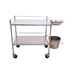 Inaithiram SSDT2RPU 50-100kg 610x457x914mm Stainless Steel Dressing Trolley with 360 deg Swivel PU Wheels with Brake-picture-31