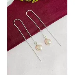 inari shines Women Sterling Silver Pearl Drop Earrings-picture-31
