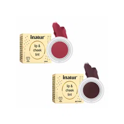 Inatur Set Of 2 Lip & Cheek Tint 8gm - Coral and Port Wine-picture-18
