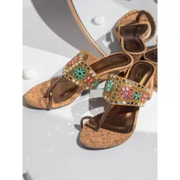 Inc 5 Ethnic Embellished One Toe Block Heels-picture-45