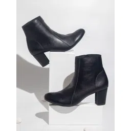 Inc 5 Women Black Solid Suede Heeled Boots-picture-38