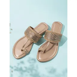 Inc 5 Women Embellished Ethnic One Toe Flats-picture-34