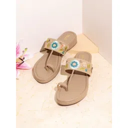 Inc 5 Women Embroidered Ethnic One Toe Flats-picture-34