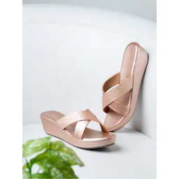Inc 5 Women Rose Gold Synthetic Party Wedge Sandals-picture-14