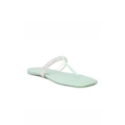 Inc 5 Women Sea Green Embellished Ethnic T-Strap Flats-picture-29
