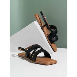 Inc 5 Women Striped Synthetic Open Toe Flats with Buckles-picture-32