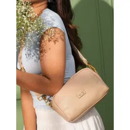 Inc.5 Beige Textured Medium Cross Body Bag-picture-22