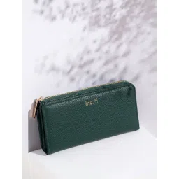 Inc.5 Green Solid Bi-Fold Wallet For Women-picture-43