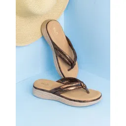 Inc.5 Women's Antique Gold Thong Sandals-picture-13
